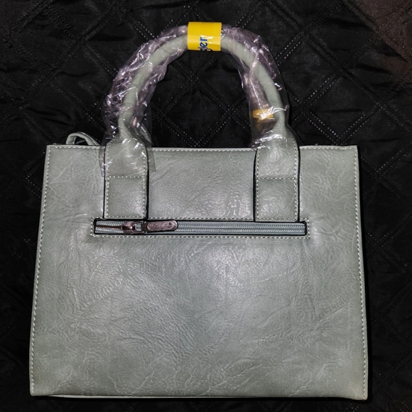 New Light Green Wrangler Tote Crossbody Purse | Croc Texture | Size Medium - Picture 6 of 11